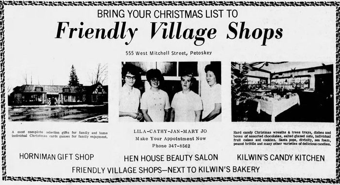 Friendly Village Shops - Dec 13 1966 Ad (newer photo)